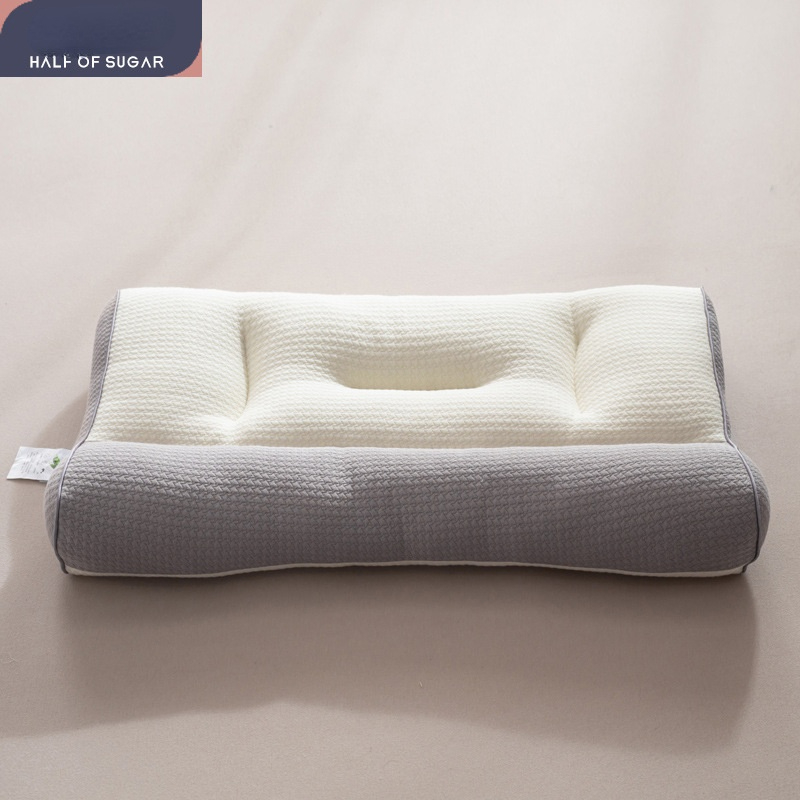 100% Cotton Soy Fiber Down Soft Pillow Knitted Jacquard Area A Dual-purpose Pillow Core Neck Protection Sleep Pillow