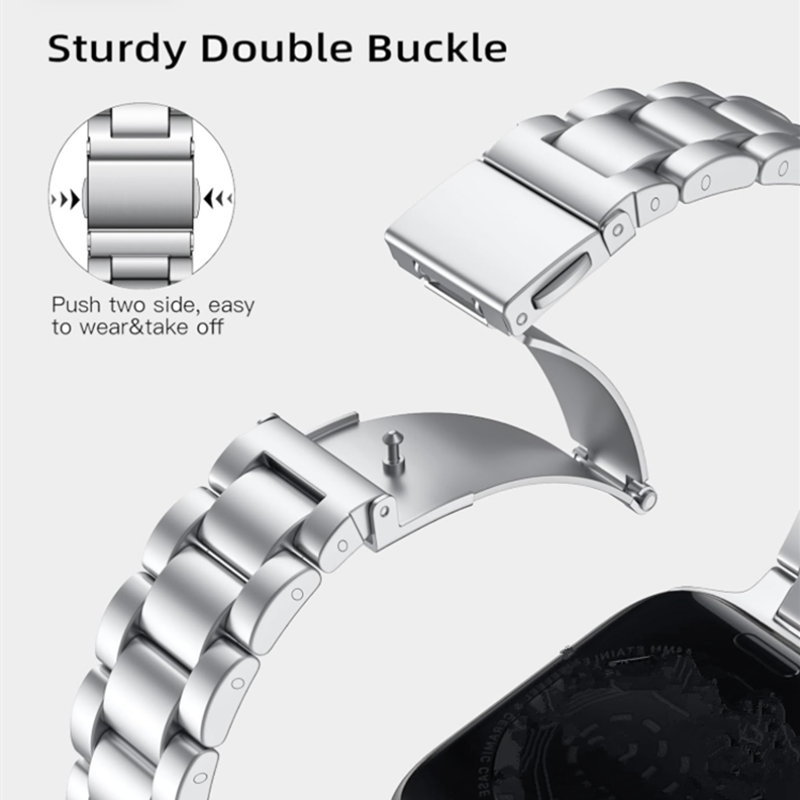 Bracelet en acier pour Apple Watch, 38mm, 40mm, Rivière mm, 42mm, 44mm, 45mm, 49mm, Bracelet de montre, Iwatch Series 1, 2, 3, 4, 5, 6, SE, 7/8