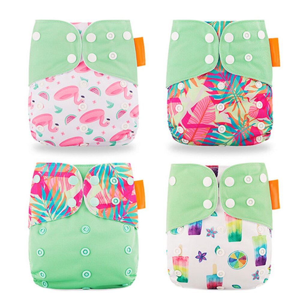 4pcs Baby Reusable Nappies Washable Polyester Cloth Diaper Suitable For Toddler Age 0-3 Years Old: 12