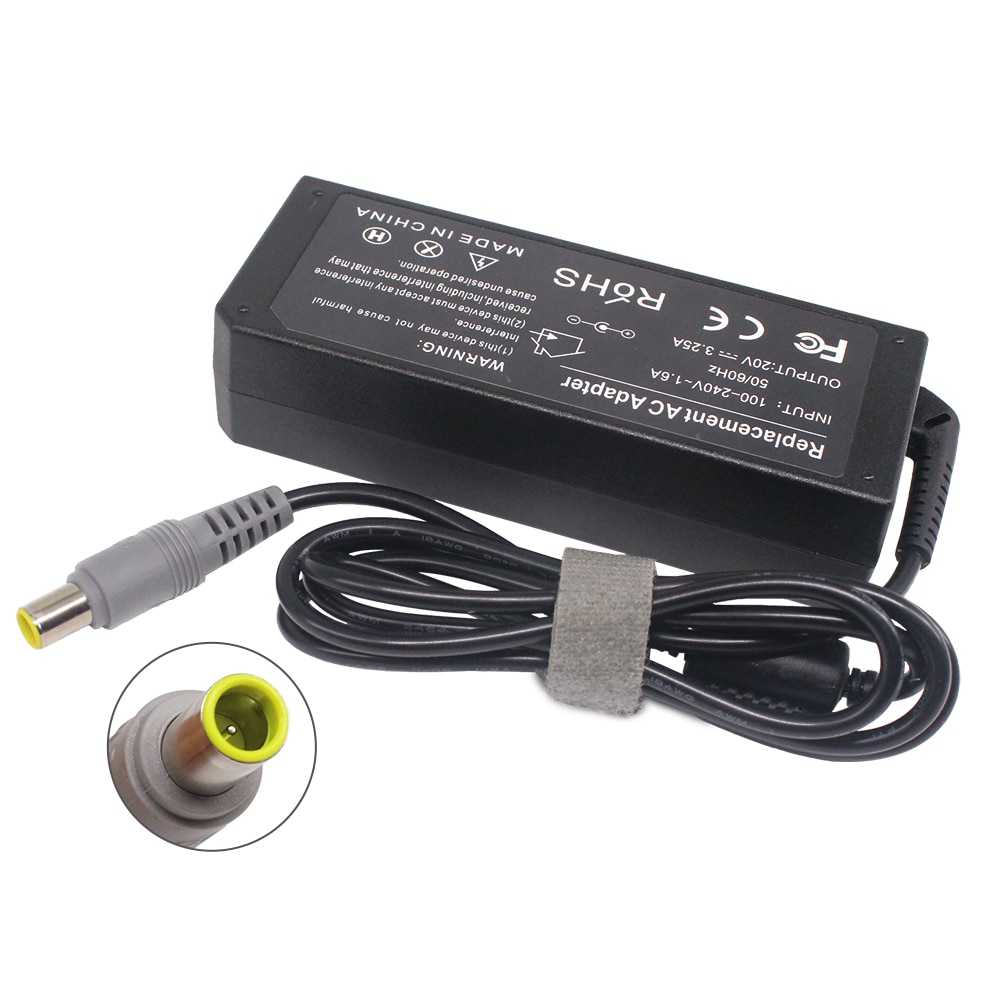 65W AC Adapter Laptop Charger for Lenovo Thinkpad T400 T410 T420 T420s T500 T520 T530 E545 T61 X140e X230 Edge 15 E430 E520 E53