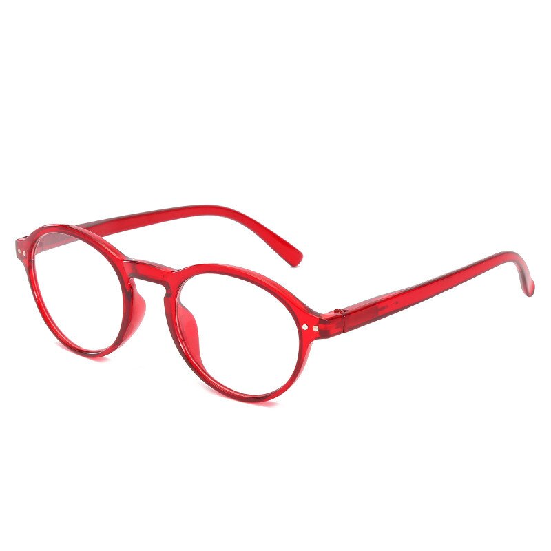 IBOODE Runde Lesebrille Frauen Männer Presbyopie Brillen Weiblich Männlich Hyperopie Brillen Optik Lupe Dioptrien Brille: +200 / Rot