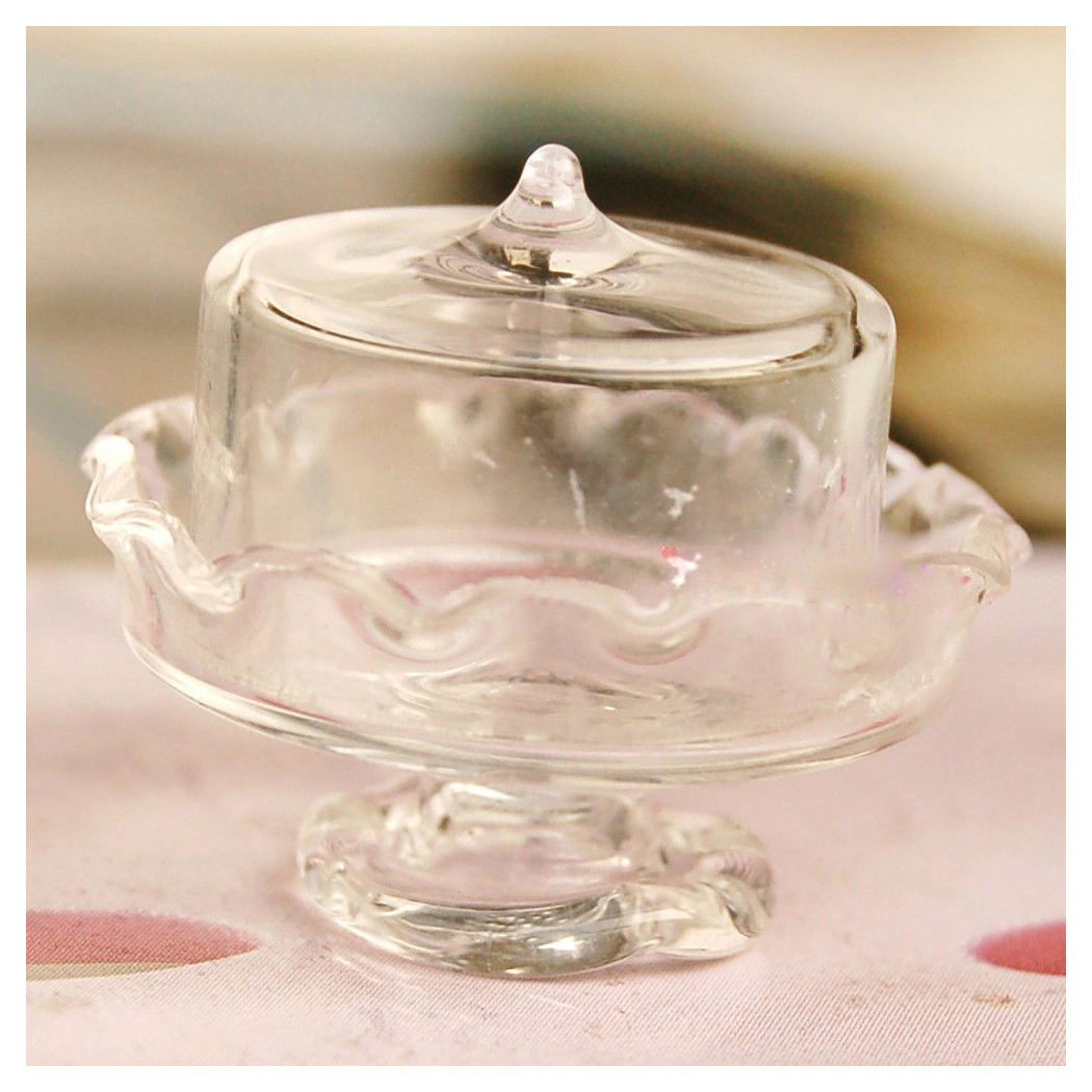 Poppenhuisminiaturen Glas Transparant Dessert Pot Plaat Jar