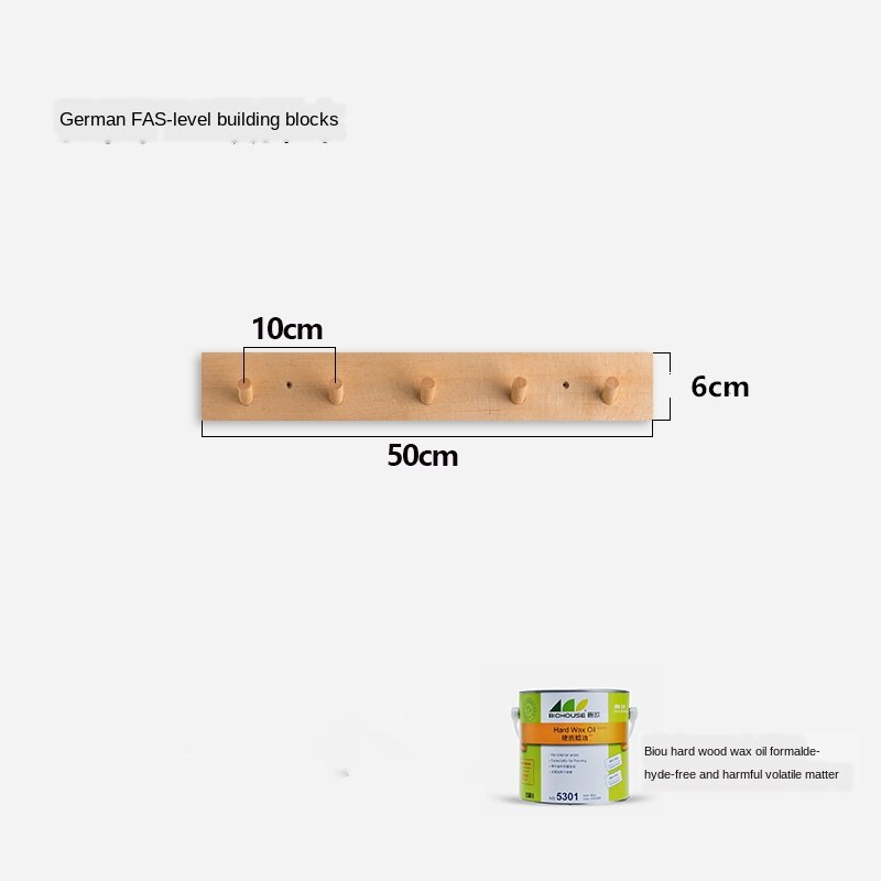 Perchero de madera de estilo nórdico para colgar en la pared, colgador de puerta, perchero decorativo para almacenamiento de llaves, muebles de madera de haya: A-5