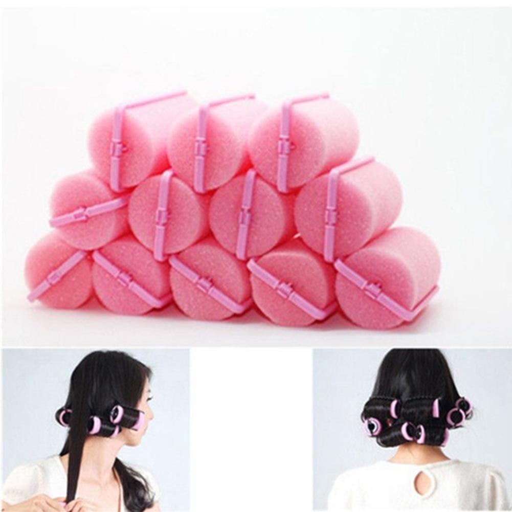 12 Stks/zak Magic Spons Foam Kussen Hair Styling Rollers Curlers Twist Tool Haar Vastklampt Aan Foam-Rollers Voor Snelle, zelfs Wind-Ups.