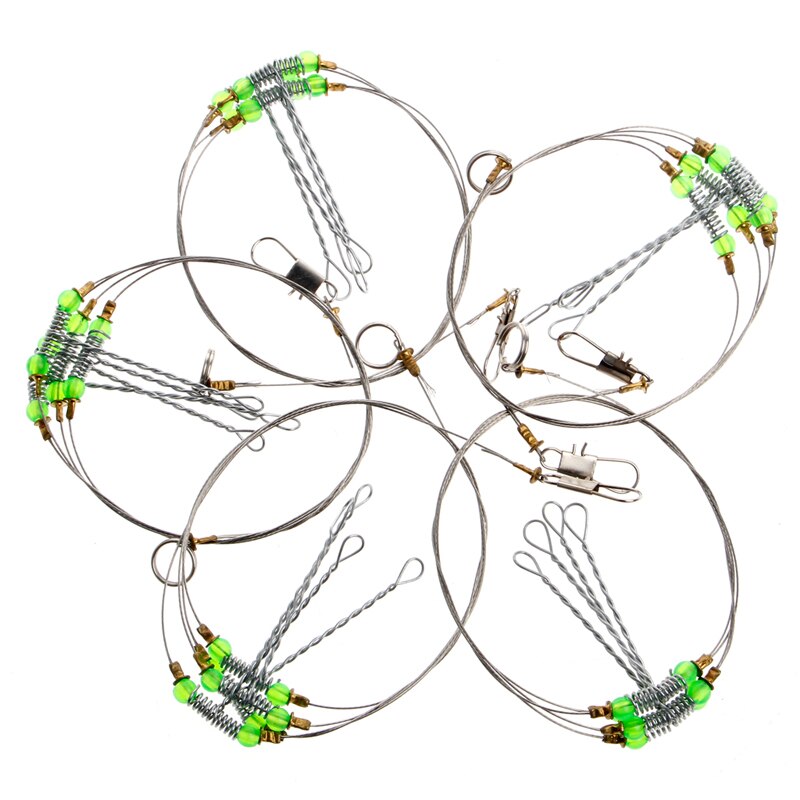 Anti-Winding Swivel String Sea Fishing Hook Steel Rigs Wire Leader Fish Hooks R66E