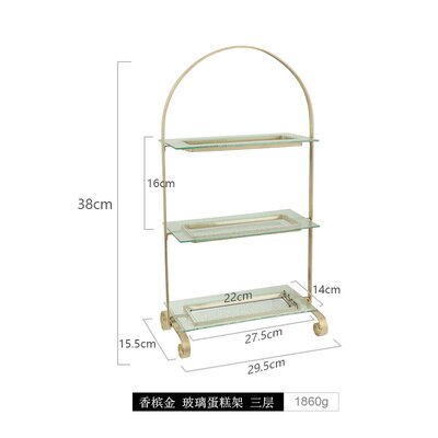 Household champagne gold desserts display shelf geometric shelf tray room type cake shelf: Layer Cake Rack