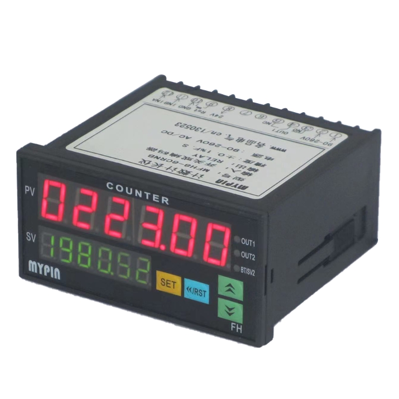 D55F Dual LED Display 6 Digits Digital Counter with 2 Relay Output &amp; Pulse PNP NPN