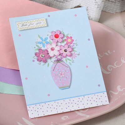 cute paper 3d handmade cards flower message cards greeting cards: MINI 0804 II 10