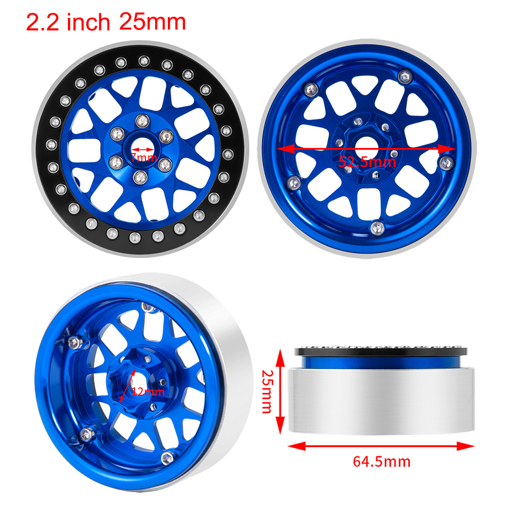 AXSPEED 4 llantas de Metal de 1,9 "/2,2 pulgadas Beadlock 25/35mm para Axial SCX10 Wraith TRX-4 D90 1/10 coche trepador de control remoto piezas de mejora