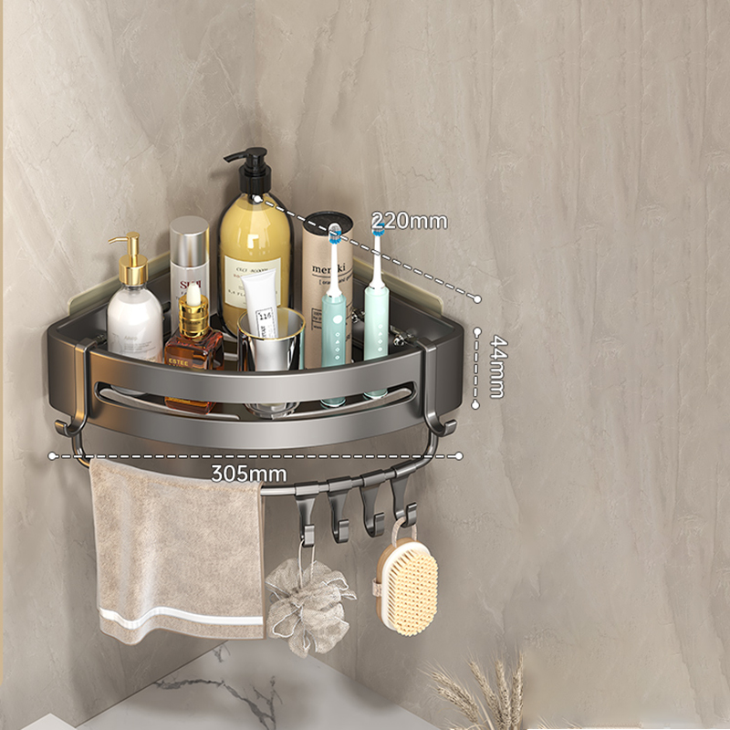 Shower Caddy Corner Hanging Rack Bathroom Organizers and Storage Floating Shelves for Wall no Drilling Corner Shelf Wall Mounted: WHITE