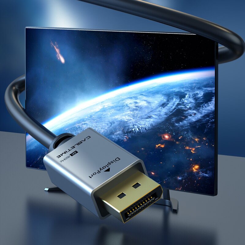 CABLETIME DisplayPort 1,2 Cable 4K 60Hz Adaptador DisplayPort a HD Puerto de visualización Cable de audio para vídeo PC portátil TV Cable DP