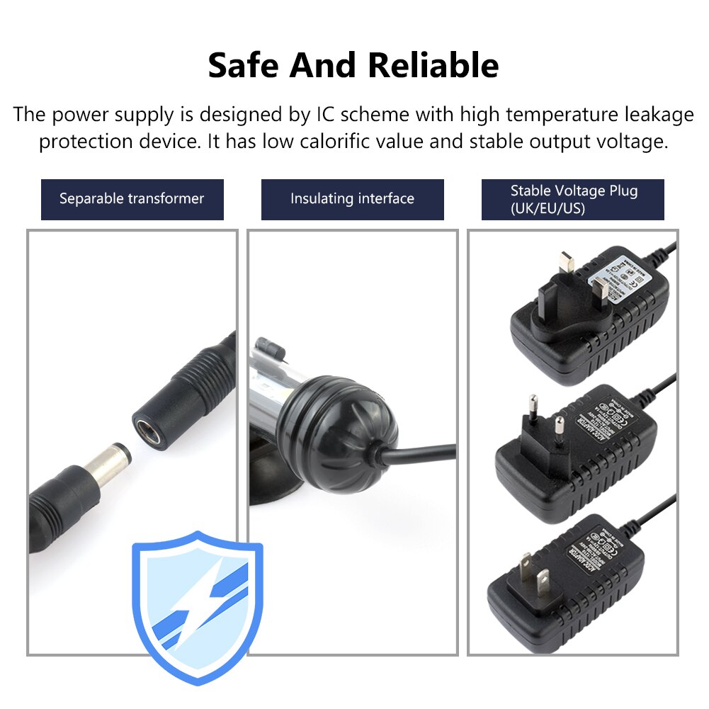 Waterproof LED Aquarium Lights Fish Tank Light Bar Blue/White 19/28/38/48CM Submersible Underwater Clip Lamp Aquatic Decor EU