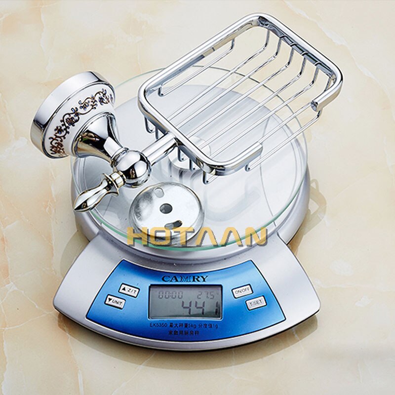 Zeepbakjes Messing Goud Zeep Mand Muur Gemonteerde Keramische Zeep Houder Chrome Badkamer Accessoires Woondecoratie Zeepkist 11890-C