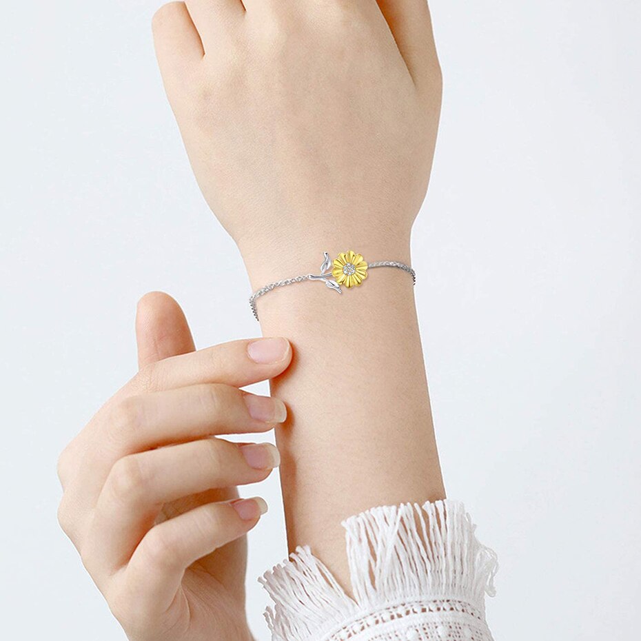 Rose Valley Zonnebloem Armband Voor Vrouwen Vrouwelijke Hand Armbanden Bloem Mode-sieraden Meisjes YB005