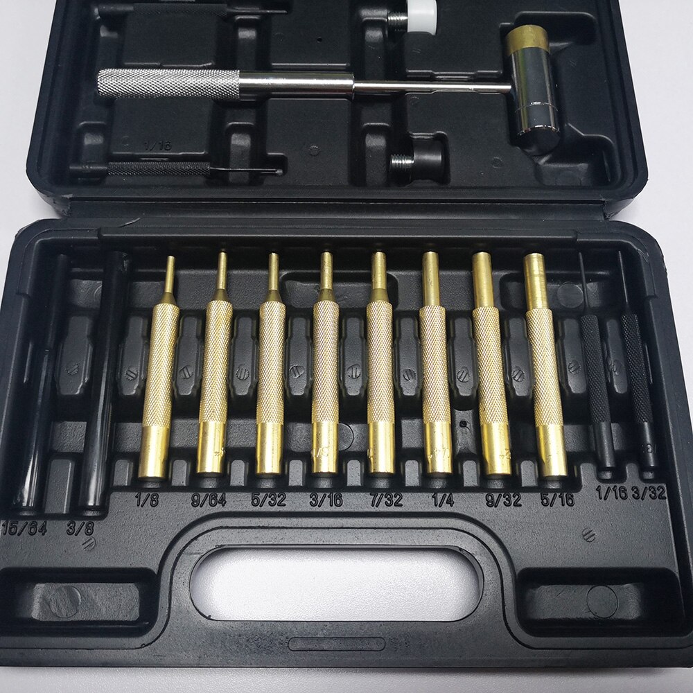 Roll Pin Punch Set Double-Faced Hammer Brass Steel Shooter with Brass Head And Lastics Head MaintenanceTool