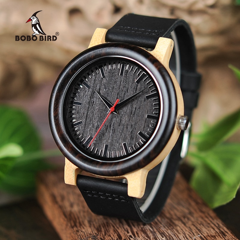 Bobo Vogel M13M14 Wenge Hout Bamboe Horloges Voor Mannen Eenvoudig Quartz Horloge In Houten Geschenkdoos