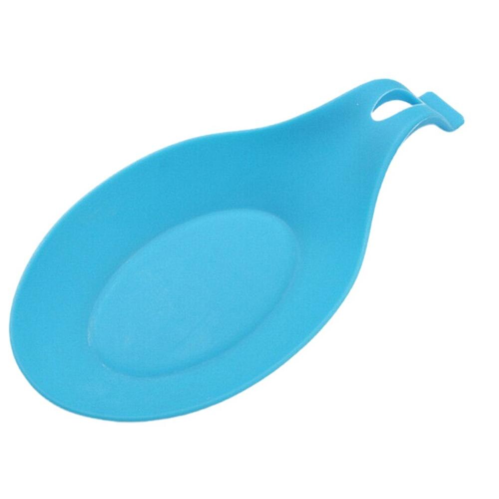 1pcs Food Grade Silicone Spoon Rest Heat Resistant Placemat Glass Coaster Silicone Spoon Holder Kitchen Tools Accessories 5z: blue