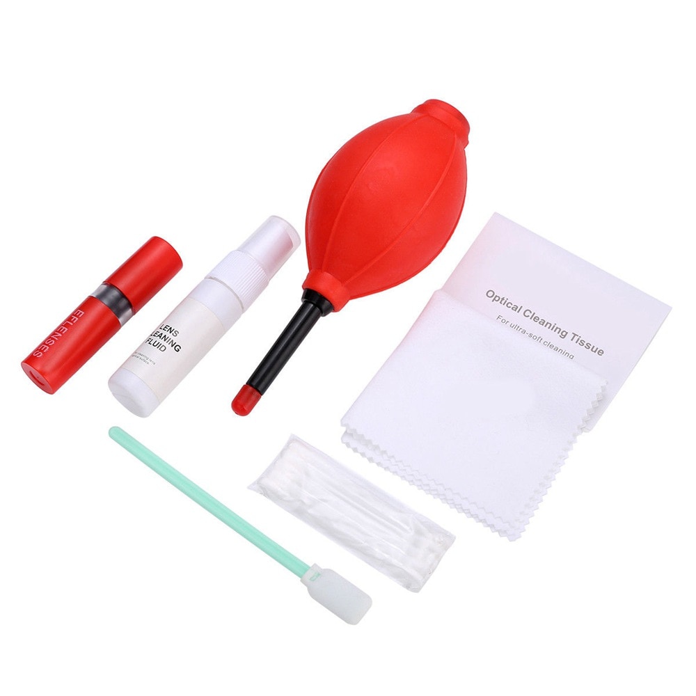 7 in 1 Lens Cleaning Kit Set cloth Camera Computer Air Blower Swabs Wipes Retractable Brush Lens Sensor Screen Cleaning Fluid