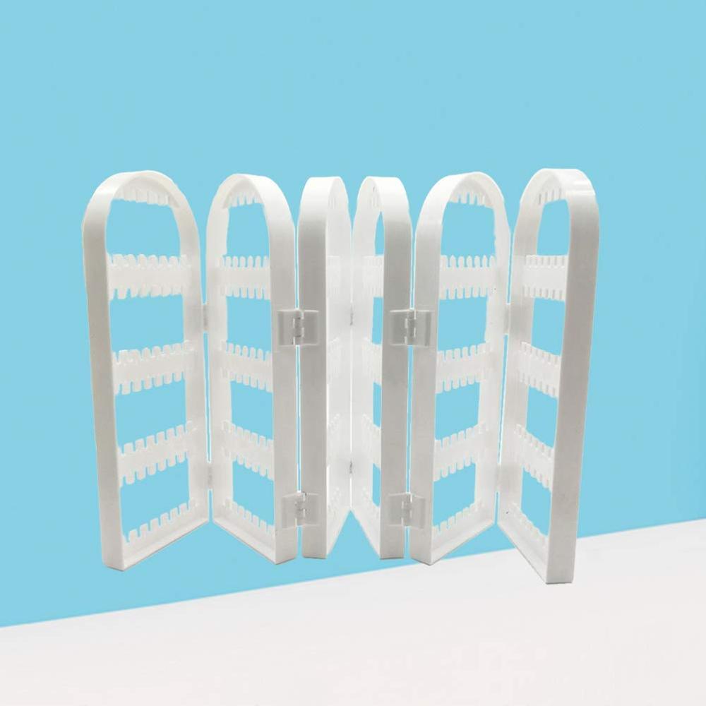 6 Layer 360 Holes Earring Holder Folding Plastic Stand Ear Stud Display Screen Earring Stand Jewelry Organizer Holder-Acrylic