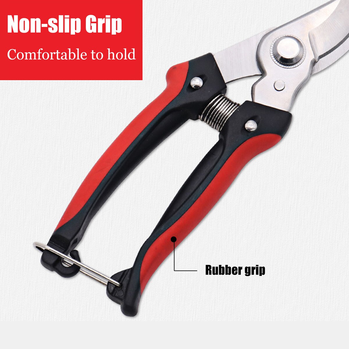 Bypass Pruner Stainless Steel Pruning Shears Garden Cutting Tool with Max. Cut Thickess of 1.96in for Rose Bushes Patio Lawn