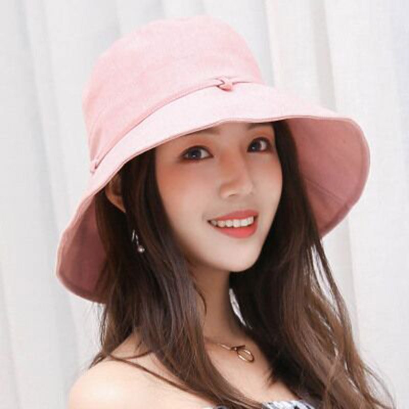 cotton Beach Bow Hats For Women Hat Female Lady Bucket Hat hat summer woman Anti-UV Panama Summer Sun Cap Viseira