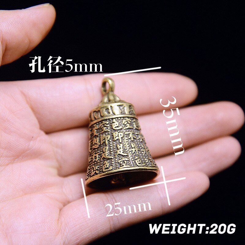 Clochette Vintage en laiton antirouille | Mini porte-clés Portable, porte-bonheur, bonne fortune, décoration de maison et de bureau, pendentif pour Animal de compagnie: F