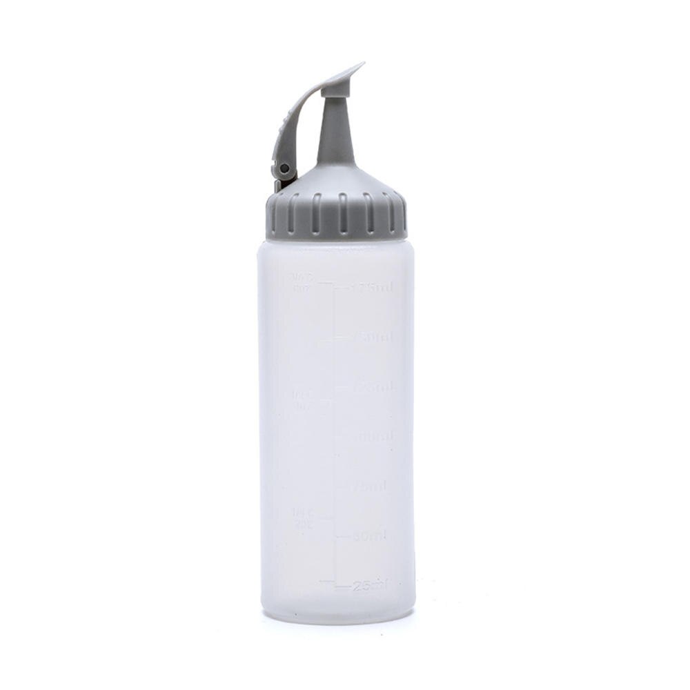 Bouteilles à presser en plastique avec sortie à 5 trous pour Sauce Ketchup, Condiments, peinture à l'huile d'olive, BBQ avec capuchon torsadé: Grey 175ml