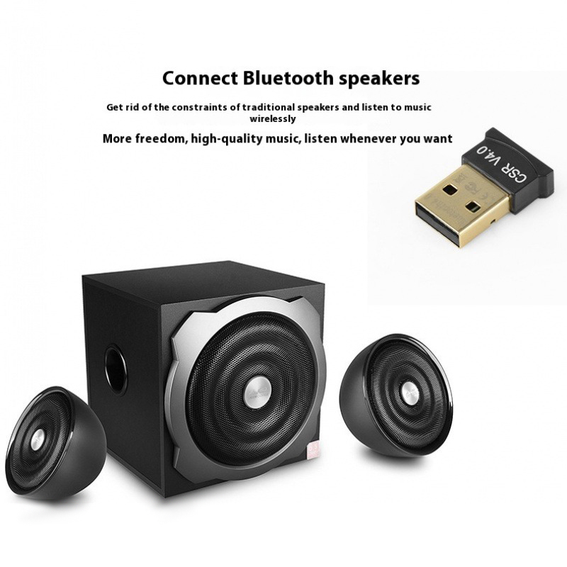 4.0 Bluetooth Adapter USB Bluetooth Receiver Computer Wireless Audio Transmitter Win8/10/11 Drive free