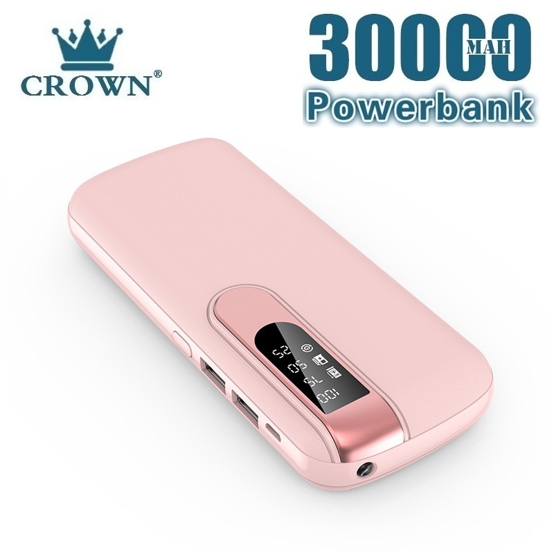 30000 mAh batterie externe Portable chargeur de téléphone grande capacité Powerbank voyage extérieur LCD affichage numérique LED éclairage