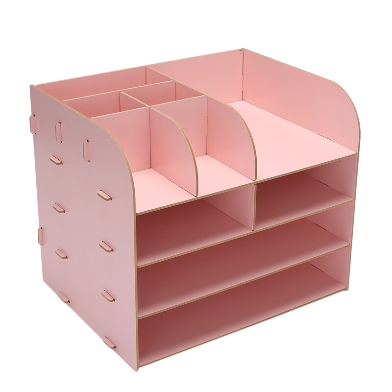 1Pcs 4-Layers Wood Office Table Organizer Assembled Files Office Supplies Containers A4 Paper Storage Rack