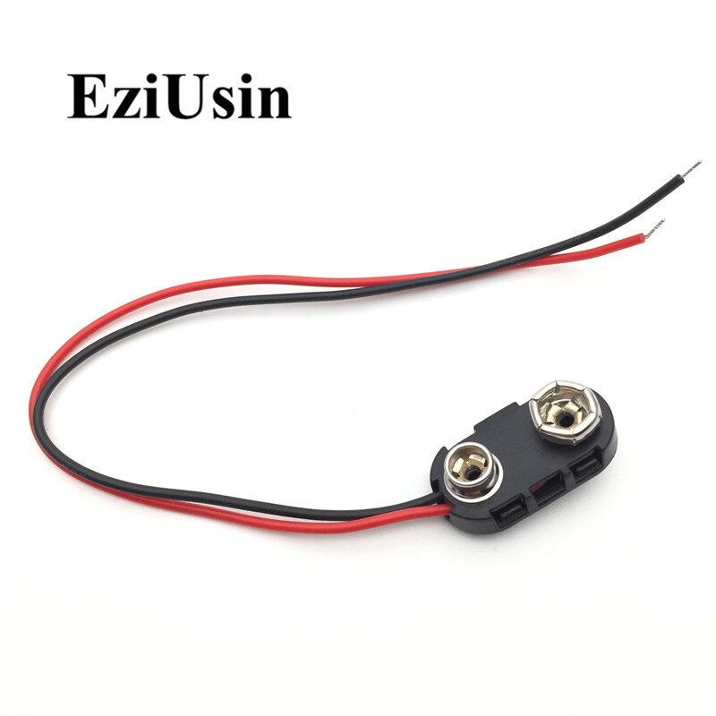 Adaptador de batería 6F22 9V, clip de conector a presión, soporte de cables de plomo DC 5,5x2,1, Clip de cable de alimentación para Arduino BATTERI PLUG, 10 Uds.