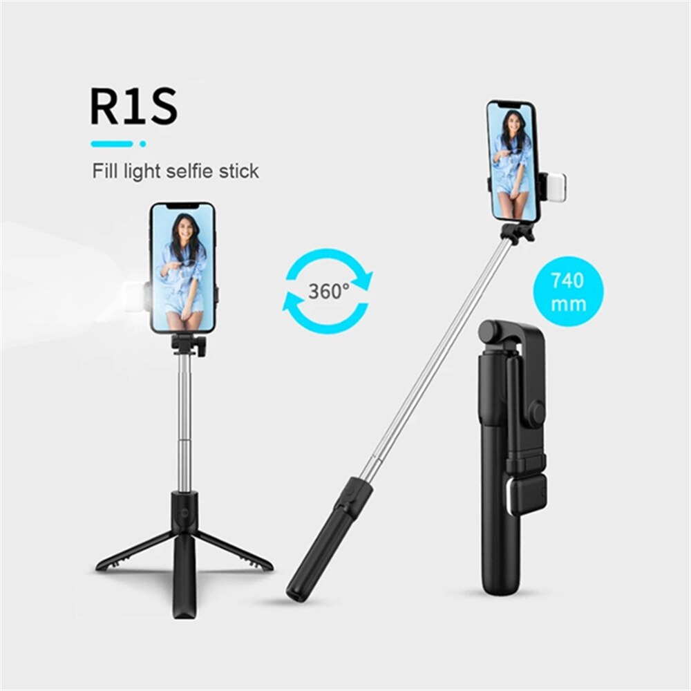 Neuer Bluetooth Selfie Stock Handyhalter, einziehbares, tragbares, multifunktionales Mini-Stativ mit kabellosem Fernauslöser
