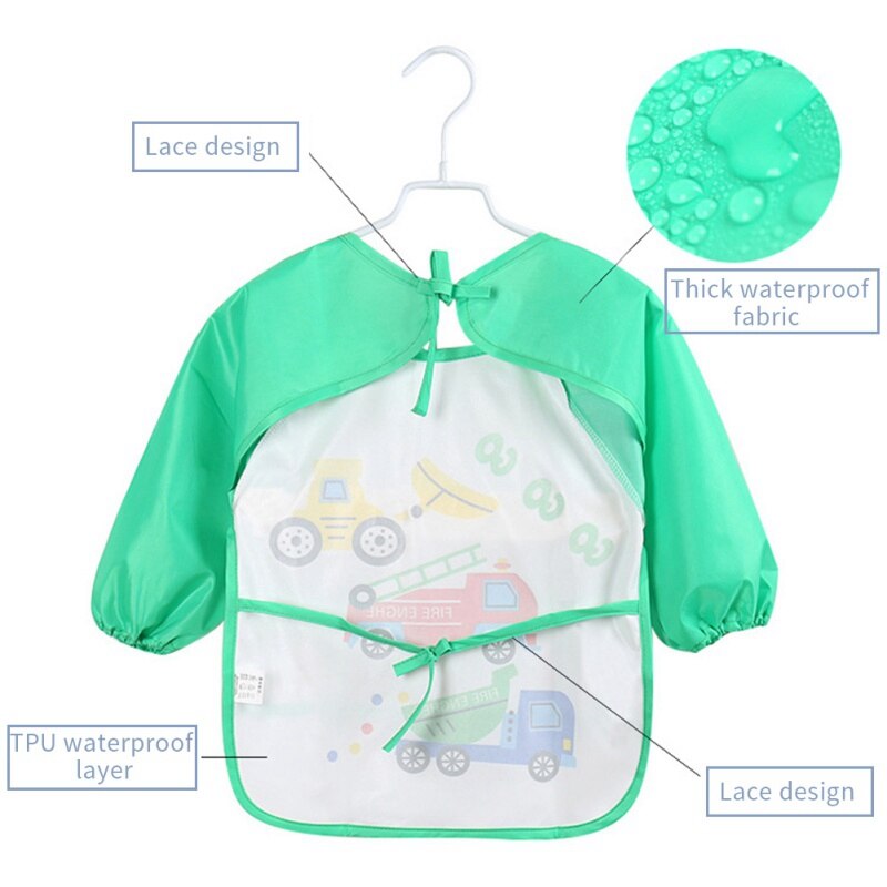 Unisex Baby Peuter Baby Waterdichte Lange Mouwen Bib Burp Doeken Kids Cartoon Kiel Voeden Accessoires