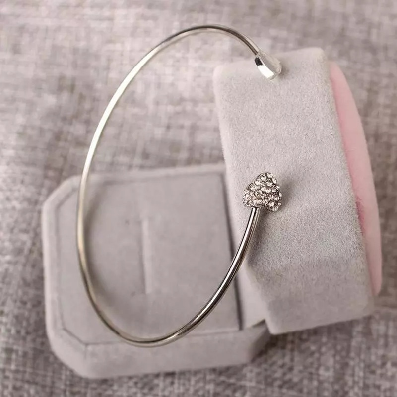 Bracelet à Double cœur réglable en cristal, nouvelle coréenne, or Rose, pour femmes et filles,