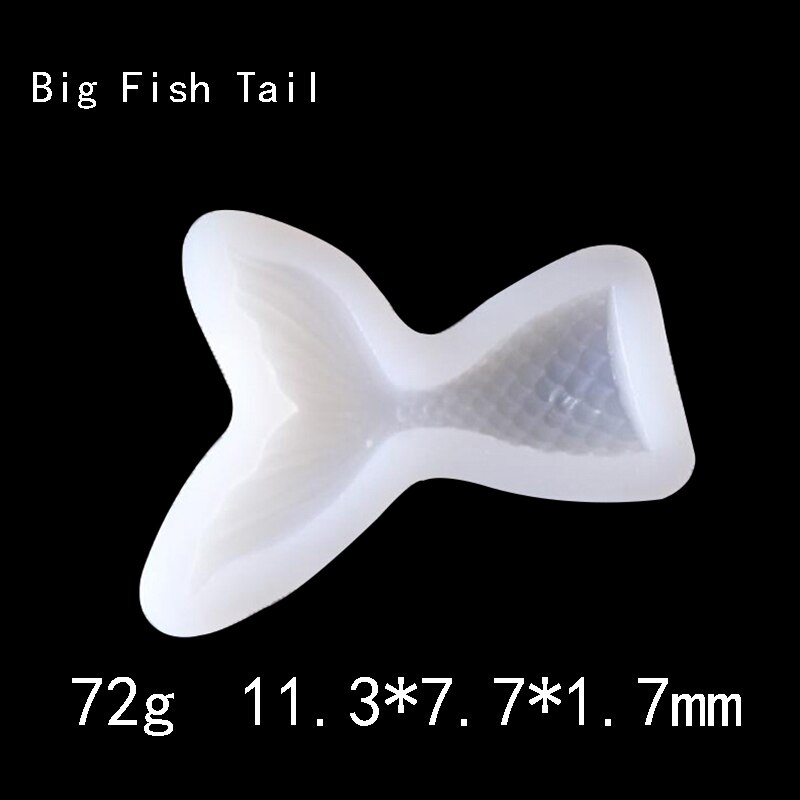 1 PCS UV Hars Sieraden Vloeibare Siliconen Mal Zeester Shell Boom Dier Bloem Hars Mallen Voor DIY Hanger Charms Maken sieraden: Big Fish Tail