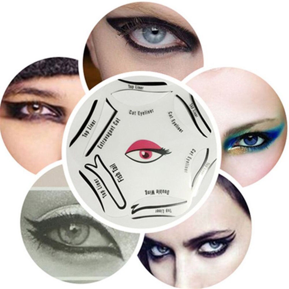 6 Stks/set Cat Eye Lijn Modellen Smokey Eye Stencil Template Shaper Tool Cosmetische Makeup Beauty Tools Accessoires