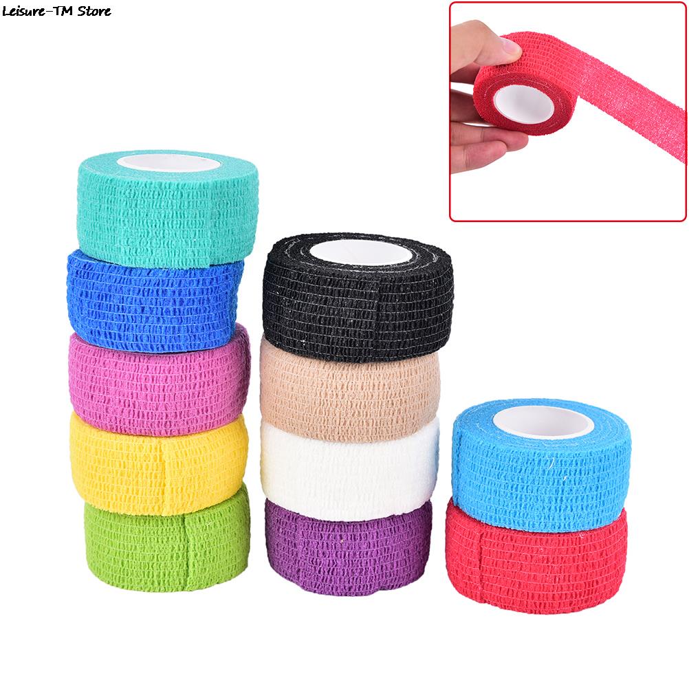 Self Adhering Stick Bandage Cotton blend elastic self adhesive adherent cohesive Wrap Finger Bandage tender Tape 1Roll
