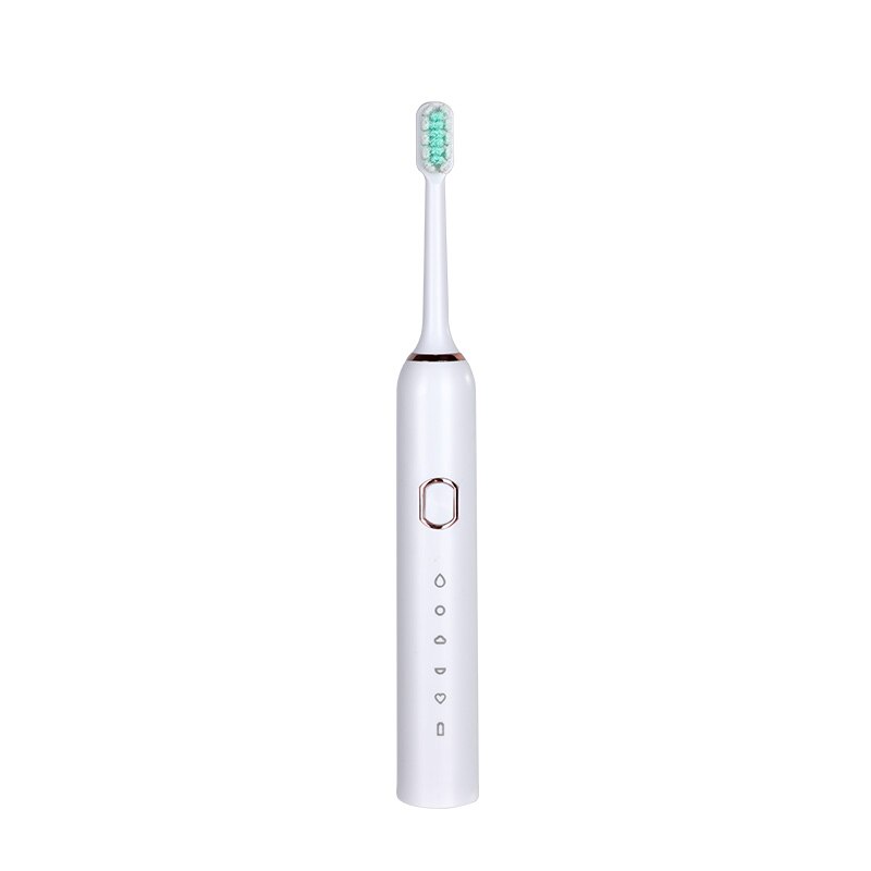 Intelligent Automatic Electric Toothbrush Adult 5 Modes Tooth Brush USB Charging Waterproof Tooth Whitening tooth Heads Set: 1set  white