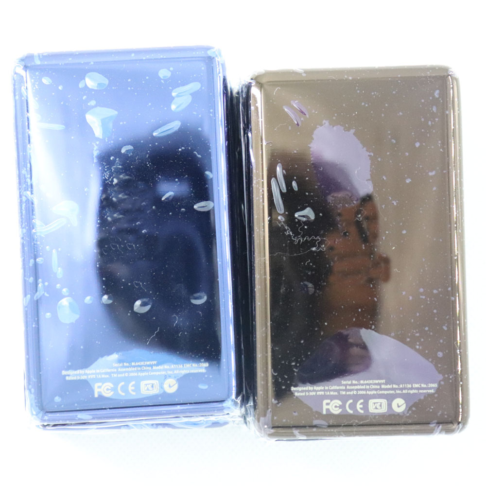 Svart/lila metallbakstycke, fodral, skal till ipod classic 6th 80g 6.5th 120g 7th 160g a1238 bakstycke, video 5th 30g