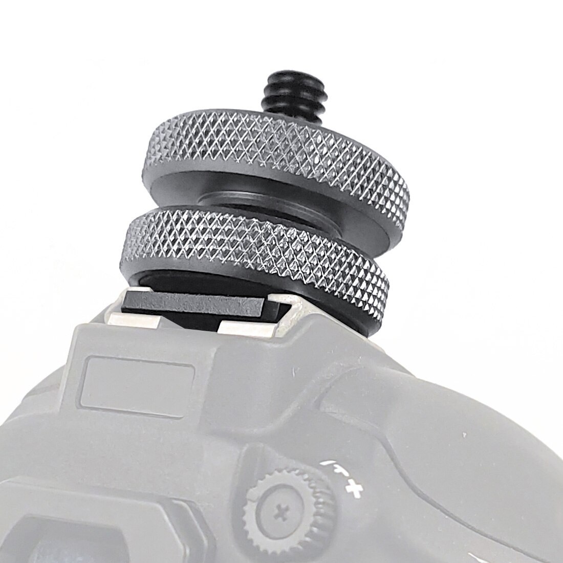 Tornillo de trípode para Flash, adaptador de montaje de zapata fría y , doble tuerca para luces LED DSLR SLR, accesorios de estudio, 1x3/8 vuelta, 1/4