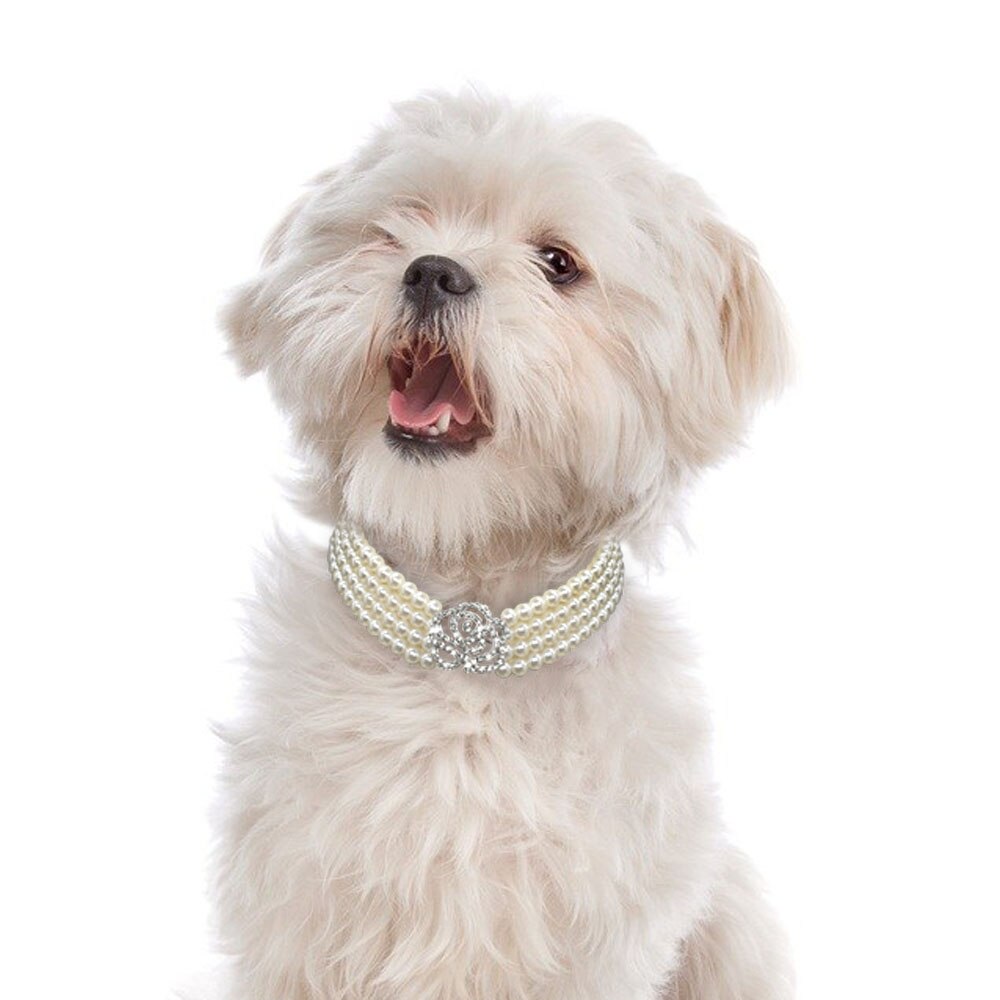 Krystal hundehalsbånd halskæde choker stil rhinestone perle luksus kæledyr hunde tilbehør halskæder til hund chihuahua  d40