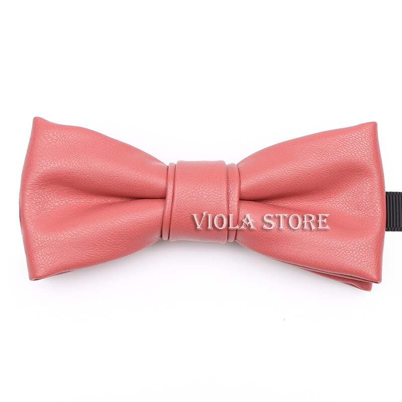 Cool PU Leather Bowtie Solid Classic Beige Pink Vintage Brown Red Green Blue Men Women Nightclub Party Butterfly Accessory: 09