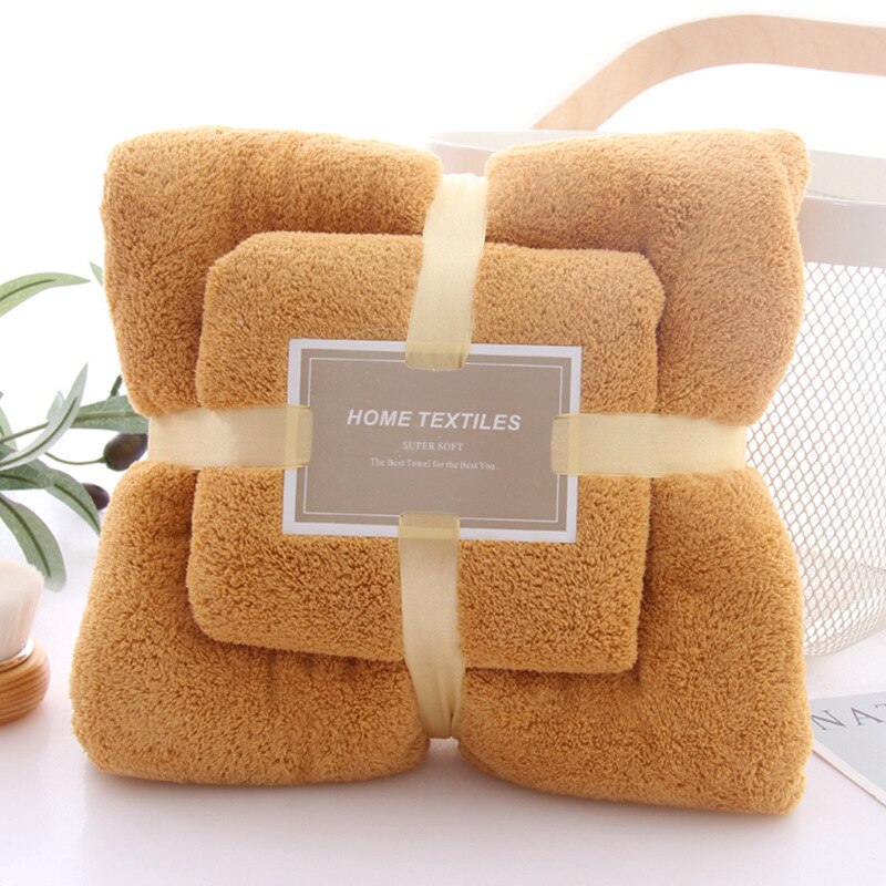 Bath Towels Microfiber Fabric Skin Comfortable Bath Towel And Face Towel Solid Color Quick Drying Super Absorbent Towel Set: 18