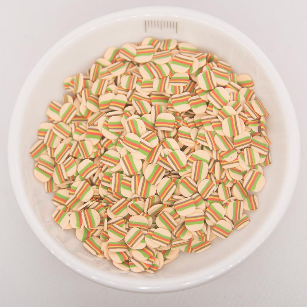 65g broodcake kaas hamburgervorm klei polymeren sprinkles voor telefoondecoratie, schudkaarten diy, nail art: 2 kleine