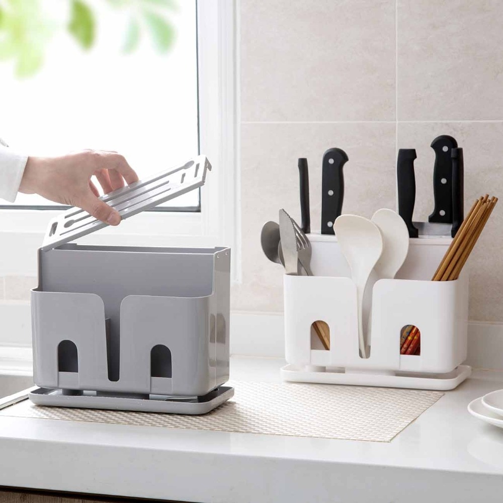 Soporte de bloque de cuchillos, palillos, tenedores, contenedor, caja de almacenamiento, organizador de cocina, estante de almacenamiento