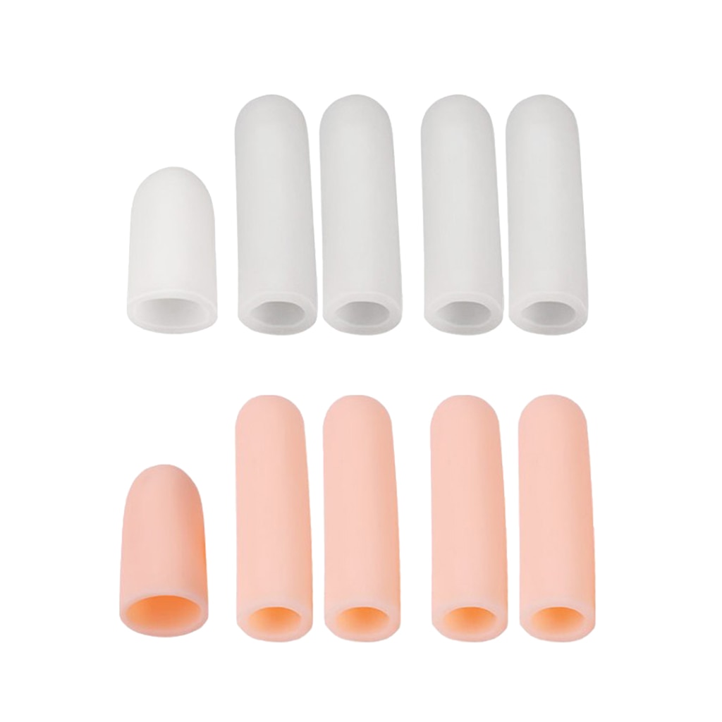 10 pièces élastique Gel orteil doigt capuchon couverture de protection attelle manches Tube ajustement pour les femmes hommes-peut être garni selon les besoins