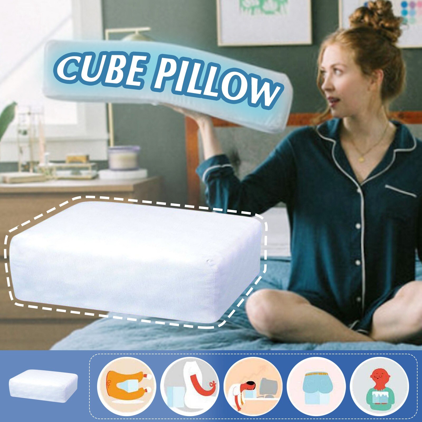 Kussen Comfortabel Ontworpen Voor Uw Hoofd Hals Beschermen Ondersteuning Slapen Gezondheid Wervel Cube Soft Pad Kussenhoes Kussen