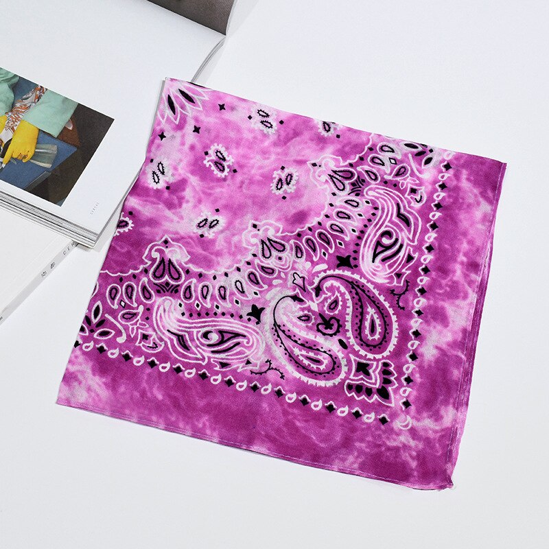 Tie Dye Hip Hop Cotton Bandana Square Scarf Headwear Headband Scarf Gradient Color Print Handkerchief For Women Men: 8