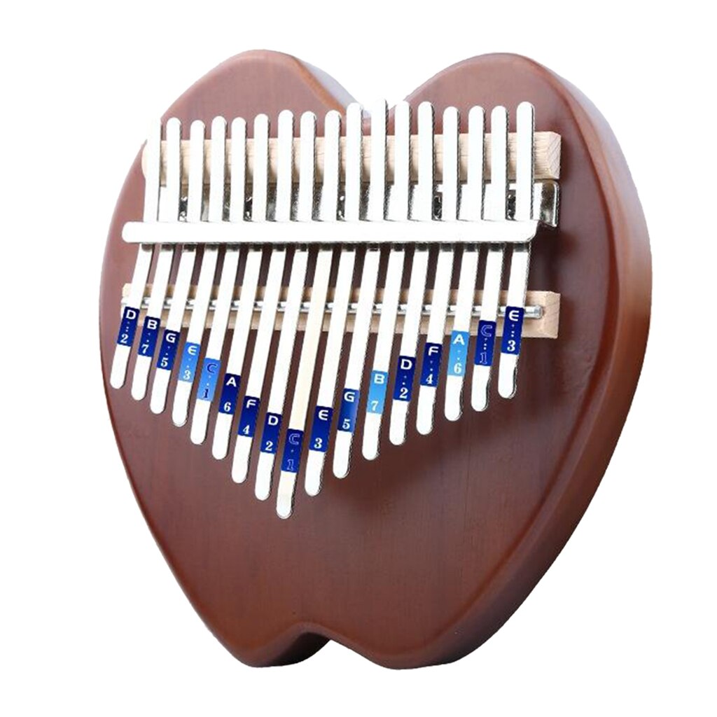 17 Toetsen Kalimba Vinger Musical Draagbare Duim Piano Mbira Instrument Duim Harp Piano Paddestoel Gecko Kalimba: Brown Apple