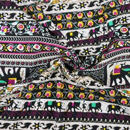 50cm*145cm 100%  raion pehmeä pyjama kangas kevät ja kesä mekko kangas puuvilla kangas materiaali pioni eettinen painatus viskoosi: Norsu